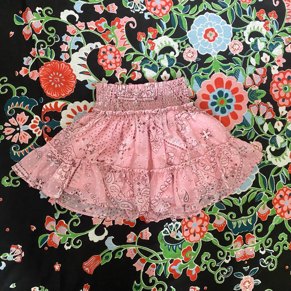 Altar'd State Pink Bandana skirt with Ruffled Design